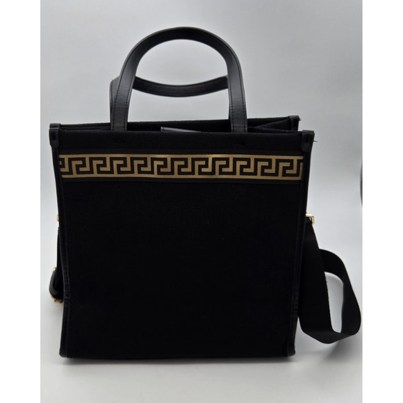 Versace Fragrances Canvas Bag Black Gold Travel Purse Handbag Shoulder Tote - Picture 3 of 10